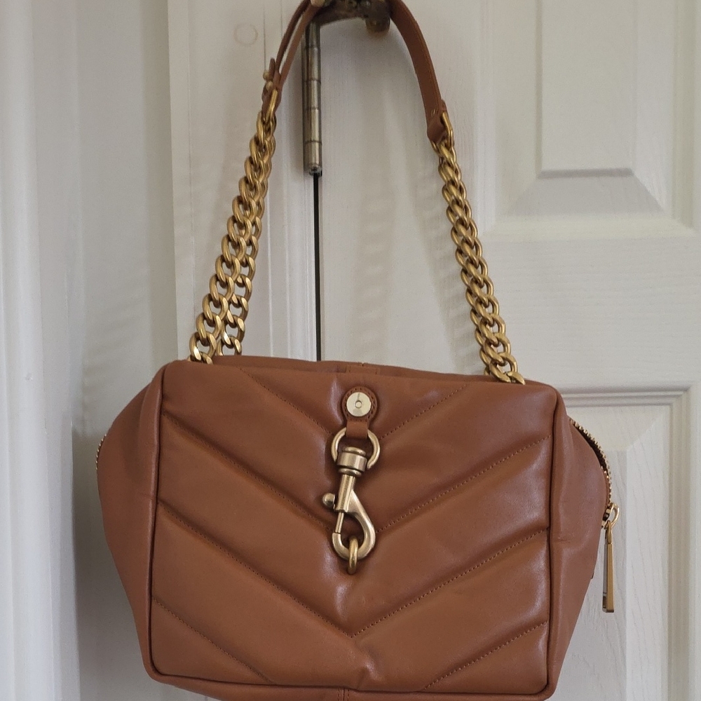 Rebecca MinkoffEdie Maxi Zip Leather Chain Shoulder Bag NWT